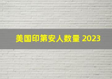 美国印第安人数量 2023